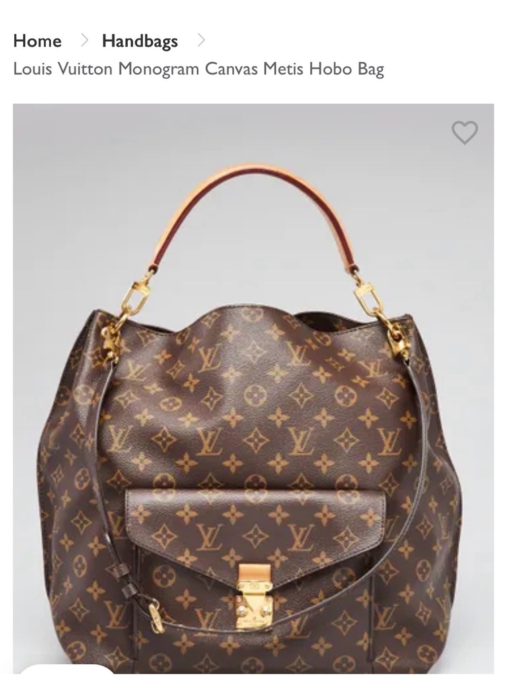 Louis Vuitton Monogram Canvas Hobo in Brown and Tan with Gold Hardware